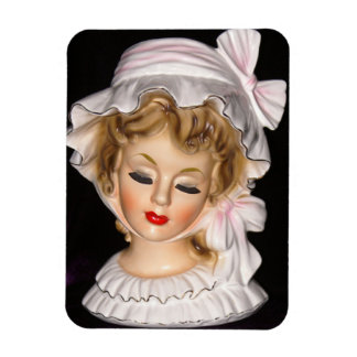 Magnet Flexible Bonnet à tête rose vintage Vase à tête blanche