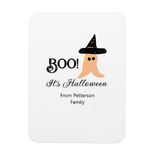 Magnet Flexible Boo c'est Halloween du nom de famille orange fantô
