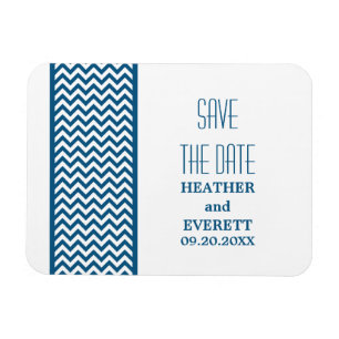 Magnet Flexible Bordure Chevron Enregistrer l'aimant de date, bleu