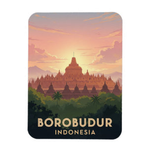 Magnet Flexible Borobudur Indonésie patrimoine mondial de l'Unesco