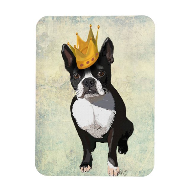 Magnet Flexible Boston Terrier et Crown (Vertical)