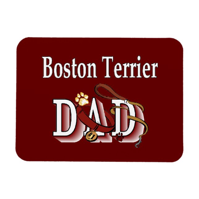 Magnet Flexible Boston Terrier Papa (Horizontal)