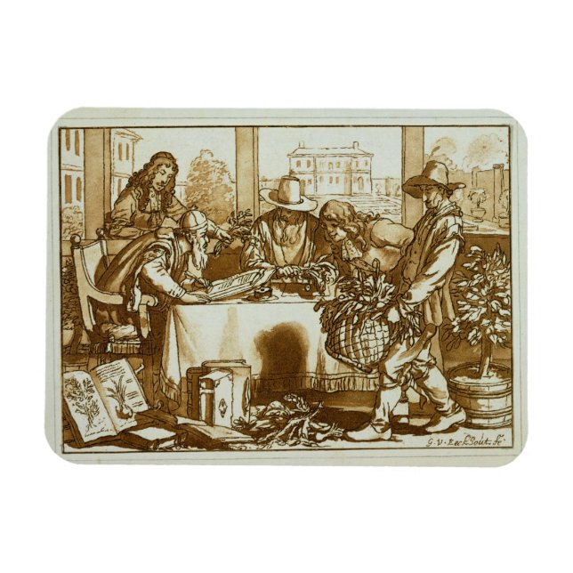 Magnet Flexible Botanistes examinant le plante (litho) (Horizontal)