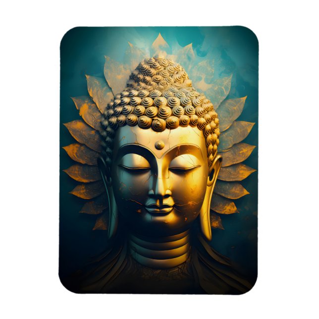 Magnet Flexible Bouddha Paisible Visage Or Art Antique Poster (Vertical)