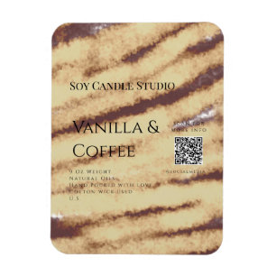 Magnet Flexible Bougie de soja vanille ajouter QR businesInvitatio
