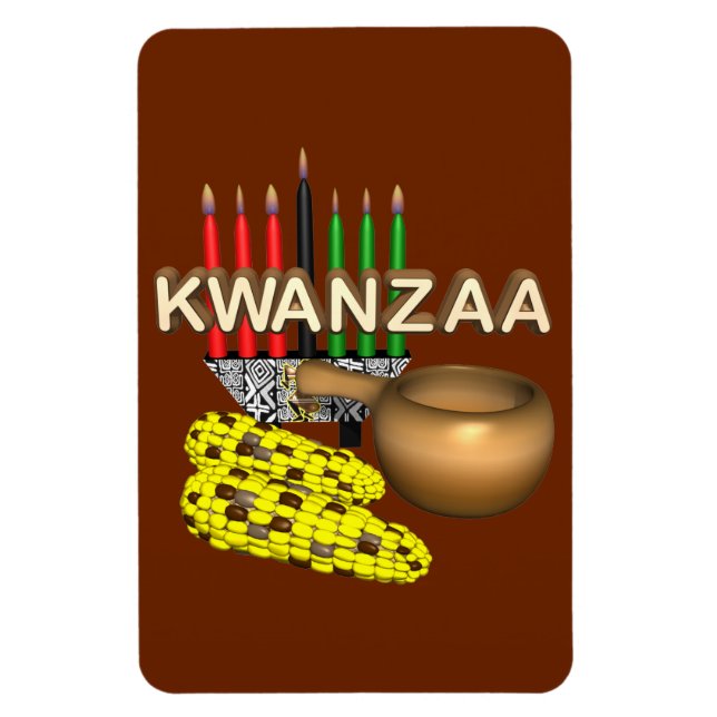 Magnet Flexible Bougies de Kwanzaa - (Vertical)