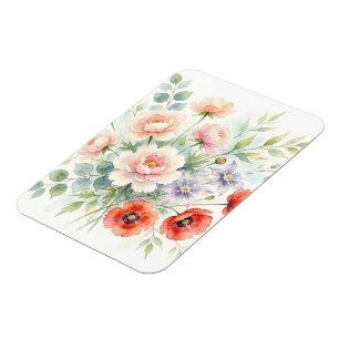 Magnet Flexible Bouquet de fleurs sauvages de jardin de campagne à