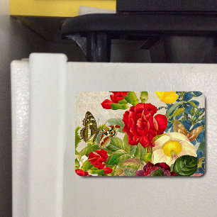 Magnet Flexible Bouquet de fleurs vintage avec papillons