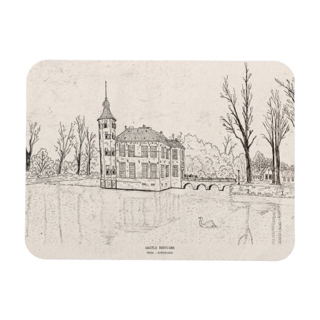 Magnet Flexible Bouvigne Castle Breda Pays-Bas Illustration de sty (Horizontal)