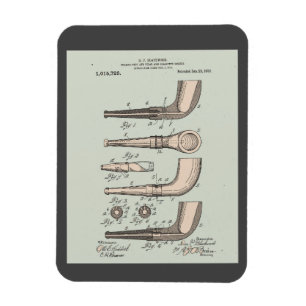 Magnet Flexible Brevet vintage de tuyauterie de tabac