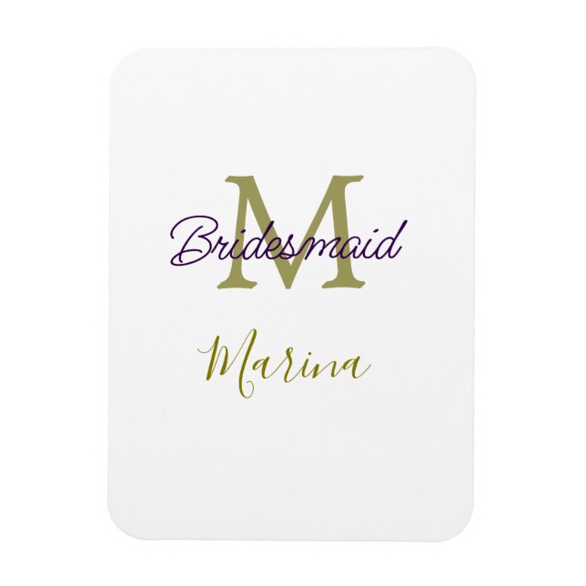 Magnet Flexible Bride tribe monogram bridal shower simple golden p (Vertical)