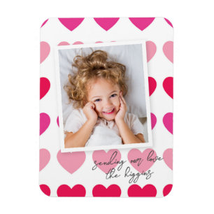 Magnet Flexible Bright Pink Hearts Photo Saint Valentin Fête C