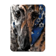 Brindle Greyhound dans sa Bandana de vacances