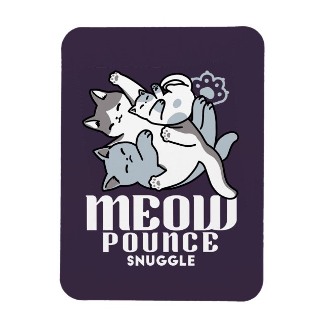 Magnet Flexible Brosse à lait - Chats à couchage mignon (Vertical)