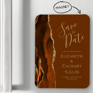 Magnet Flexible Brûlé Orange Gold Agate Brown Enregistrer la date