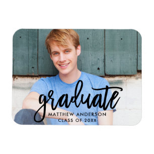 Magnet Flexible Brush Script Moderne Graduation Faire-part
