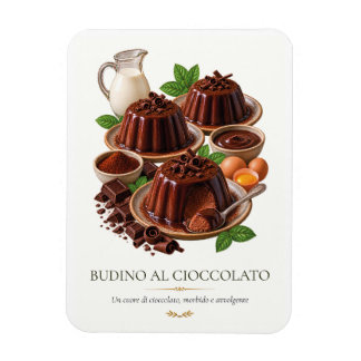 Magnet Flexible Budino al Cioccolato – Vintage Italian Dessert