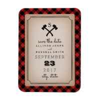 Buffalo Plaid Monogramme Ax Enregistrer La Date
