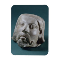 Buffed sandstone head of a foreigner, Sarnath, 3rd