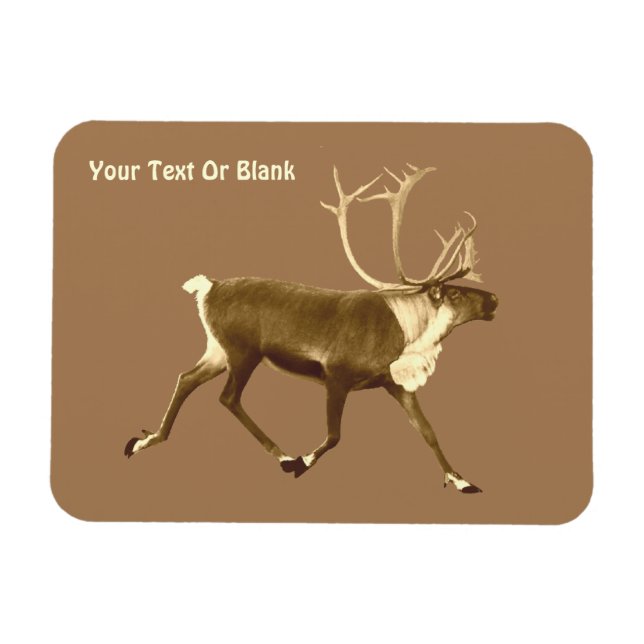 Magnet Flexible Bull Caribou - Sepia (Horizontal)