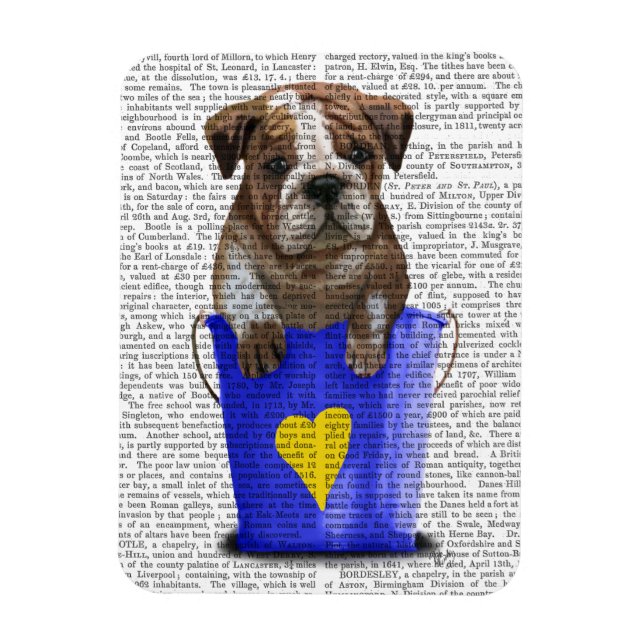 Magnet Flexible Bulldog Bucket Of Love Blue (Vertical)
