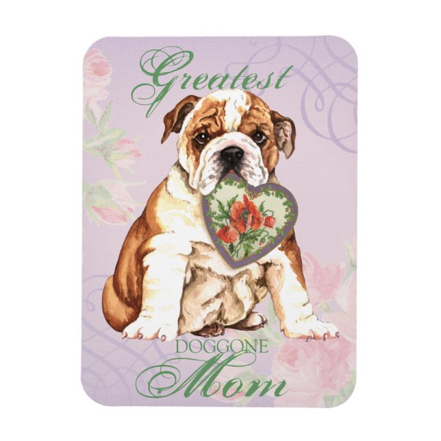 Magnet Flexible Bulldog Heart Maman (Vertical)