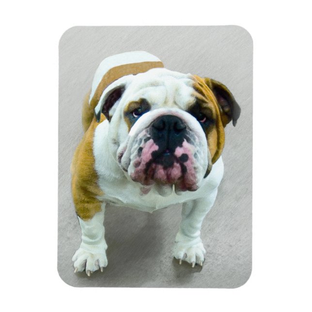 Magnet Flexible Bulldog Painting - Joli art original chien (Vertical)