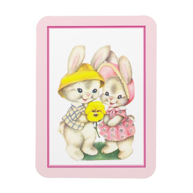 Magnet Flexible Bunny de Pâques Vintage (Vertical)