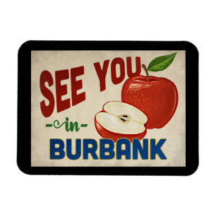 Magnet Flexible Burbank California Apple - Vintage voyage