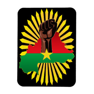 Magnet Flexible Burkina Faso Carte, drapeau et première révolution