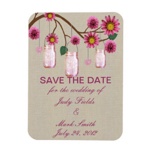 Magnet Flexible Burlap Rustic Rose Mason Jarres Enregistrer l'aima