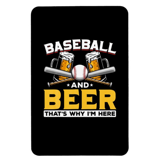 Magnet Flexible Buveur de bière Baseball Humour de bière Anniversa (Vertical)