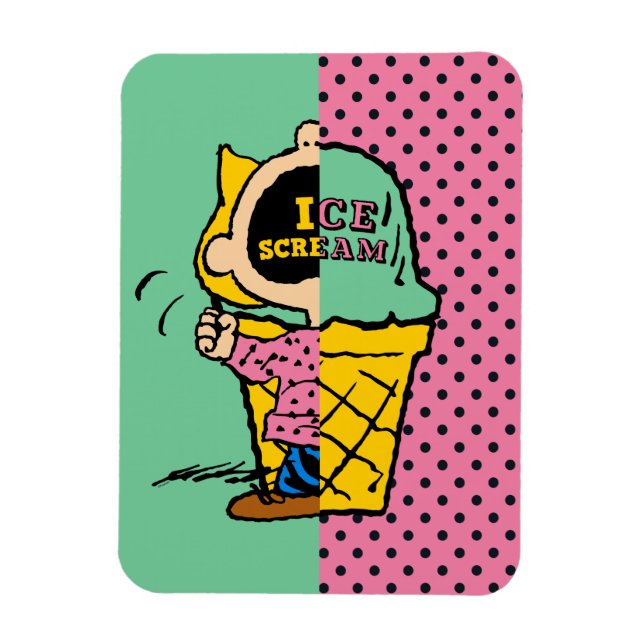 Magnet Flexible cacahuètes | Crème de glace Sally demi et demi (Vertical)