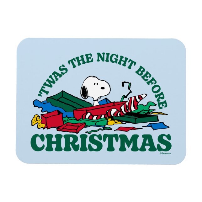 Magnet Flexible cacahuètes | Snoopy 'C'était la nuit avant Noël (Horizontal)