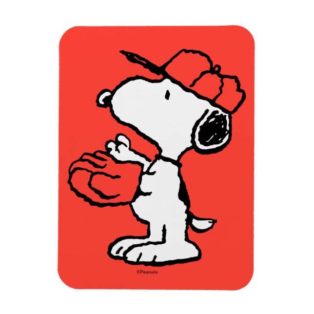 Magnet Flexible cacahuètes | Snoopy Making the Catch (Vertical)