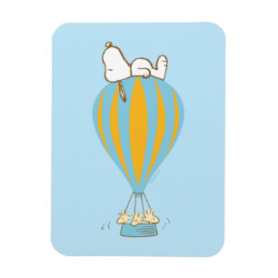 Magnet Flexible cacahuètes   Snoopy & Woodstock Hot Air Balloon