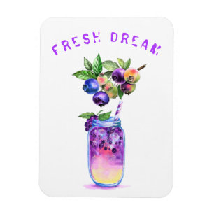 Magnet Flexible Cadeau d'amant frais Blueberry Drink - Texte perso