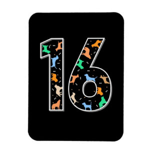 Magnet Flexible Cadeau d'anniversaire   16e anniversaire avec chie