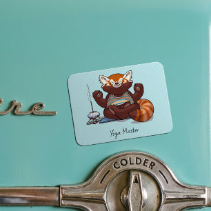 Magnet Flexible Cadeau de professeur de yoga de Panda roux Art ani