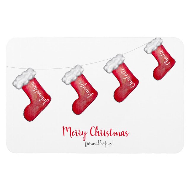Magnet Flexible Cadeau de réserve de Noël familial personnalisé (Horizontal)