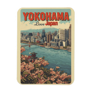 Magnet Flexible Cadeaux Chinatown de la ville vintage de Yokohama