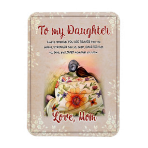Magnet Flexible Cadeaux de fille   Lettre À Ma Fille De Maman