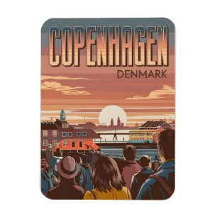 Magnet Flexible Cadeaux de voyage à Copenhague au coucher du solei