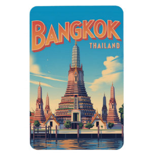 Magnet Flexible cadeaux de voyage de Bangkok ville vintage Wat Aru