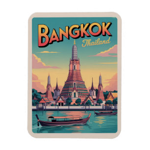 Magnet Flexible cadeaux de voyage de Bangkok ville vintage Wat Aru