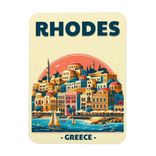Magnet Flexible Cadeaux de voyage de vacances à Rhodes City - Grèc