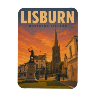 Magnet Flexible Cadeaux vintage Lisburn Irlande du Nord et souveni