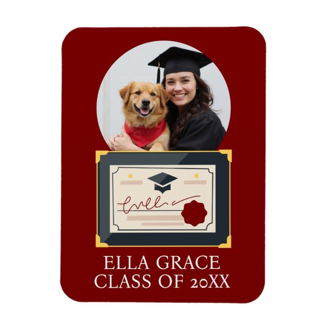 Magnet Flexible Cadre de graduation personnalisé avec photo (Vertical)