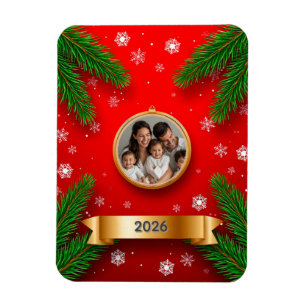 Magnet Flexible Cadre de Noël personnalisé avec photo de famille e