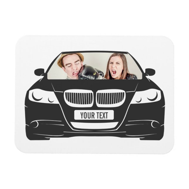 Magnet Flexible Cadre de voiture photo personnalisée amusant (Horizontal)